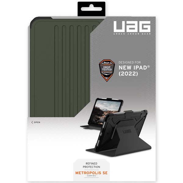 UAG Metropolis Bookcase Apple iPad 11 (2025) 11 inch A16 / iPad 10 (2022) 10.9 inch - Groen