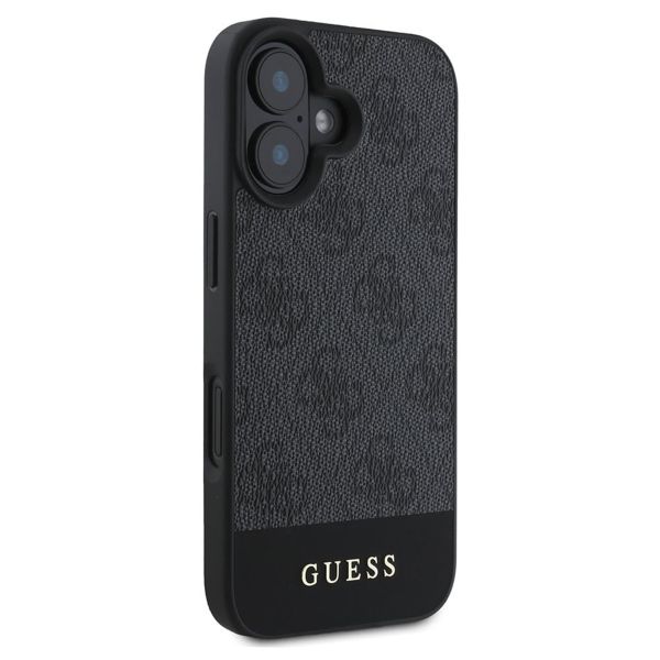 Guess Bottom Stripe 4G Backcover Apple iPhone 16 - Grijs