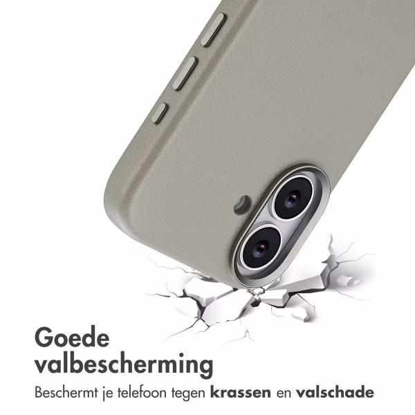 Accezz MagSafe Leather Backcover Apple iPhone 17 - Light Grey