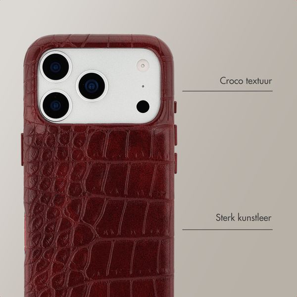 Selencia Croco Backcover met MagSafe Apple iPhone 17 Pro Max - Burgundy