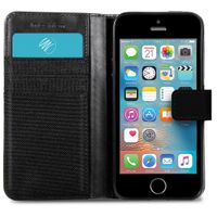 imoshion Luxe Canvas Bookcase iPhone SE / 5 / 5s - Zwart