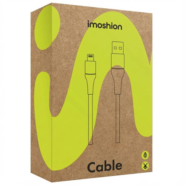 imoshion Lightning naar USB kabel - Non-MFi - Gevlochten textiel - 1 meter - Wit