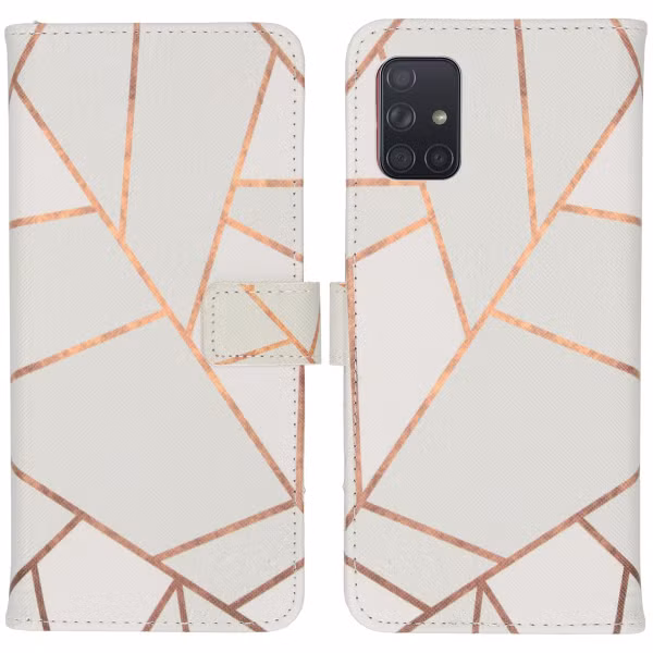 imoshion Design Softcase Bookcase Samsung Galaxy A71 - White Graphic