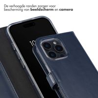 Selencia Echt Lederen Bookcase iPhone 16 Pro - Blauw