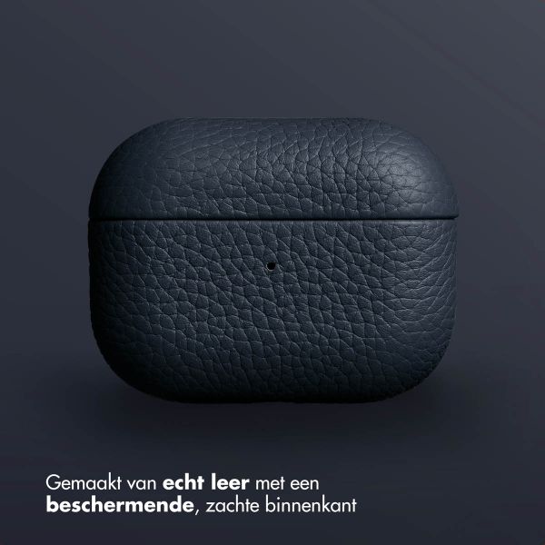 Accezz Echt Leren Case AirPods Pro - Donkerblauw