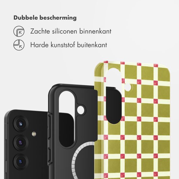 Selencia Vivid Backcover met MagSafe Samsung Galaxy S25 - Check This Olive