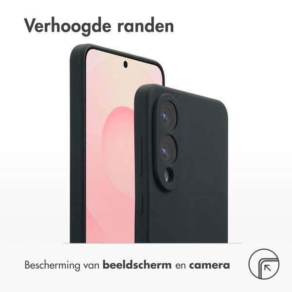 Accezz Liquid Silicone Backcover met MagSafe Samsung Galaxy S25 Edge - Zwart