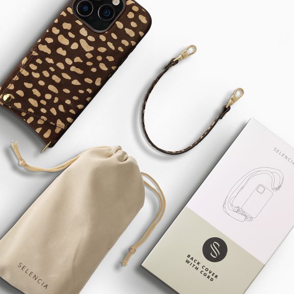 Selencia Nova Real Leather Back Cover with Card Holder Apple iPhone 16 Pro - Fawn Chic