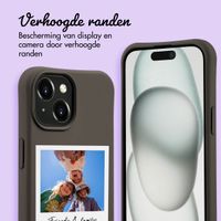 Gepersonaliseerd Color Backcover MagSafe met afneembaar koord en polaroid  iPhone 15 - Black Coffee