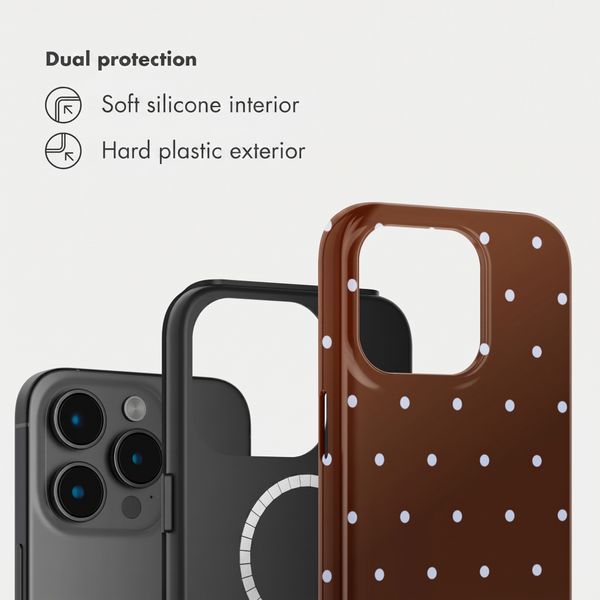 Selencia Vivid Back Cover with MagSafe Apple iPhone 15 Pro - Happy Dots Chocolate