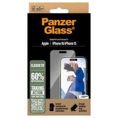 PanzerGlass Anti-Bacterial Screenprotector Apple iPhone 16