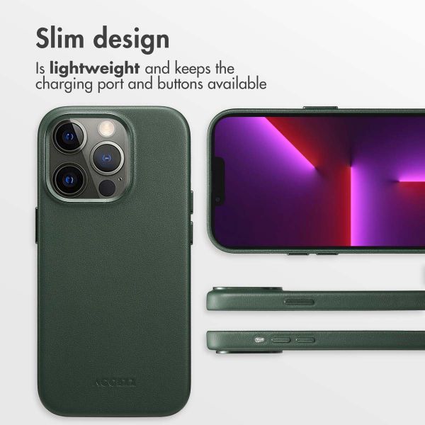 Accezz Leather Back Cover with MagSafe Apple iPhone 13 Pro - Cedar Green