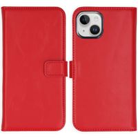 Selencia Genuine Leather Book Case Apple iPhone 15 - Red