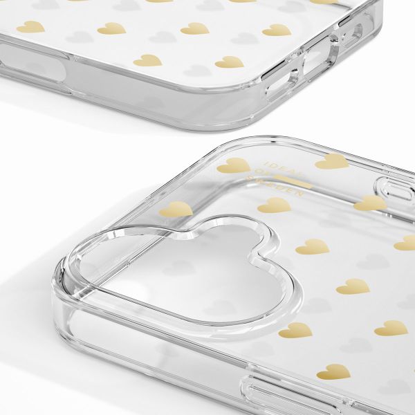 iDeal of Sweden Clear Case iPhone 16 - Golden Hearts