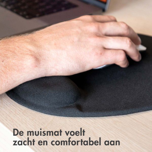 imoshion Ergonomische muismat  - Muismat met polssteun - 30x25 cm - Zwart