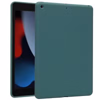 Accezz Liquid Silicone Backcover Apple iPad 9 (2021) 10.2 inch / iPad 8 (2020) 10.2 inch / iPad 7 (2019) 10.2 inch - Donkergroen
