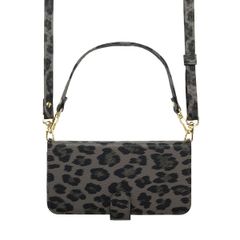 Selencia Sabi Bookcase with Leopard Print Apple iPhone 16 - Midnight Black