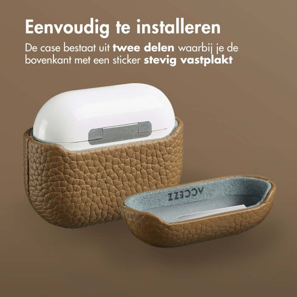 Accezz Echt Leren Case Apple AirPods 3 - Taupe