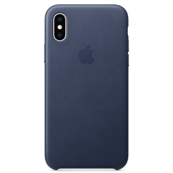 Apple Leather Backcover iPhone Xs - Midnight Blue