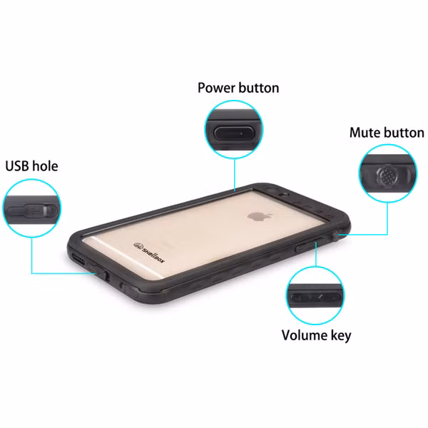 Redpepper Dot Plus Waterproof Backcover Apple iPhone SE (2022 / 2020) / 8 / 7 / 6(s) - Zwart