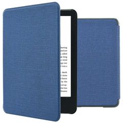 imoshion Canvas Sleepcover Bookcase Amazon Kindle (2024) / Amazon Kindle (2022) 11th gen - Donkerblauw