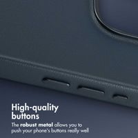Accezz Leather Back Cover with MagSafe Apple iPhone 15 Pro - Nightfall Blue