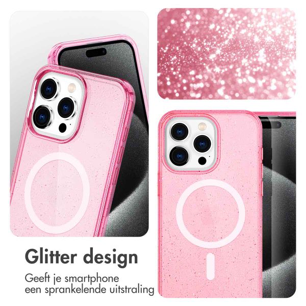 imoshion Sparkle Backcover met MagSafe Apple iPhone 15 Pro - Glitter Roze