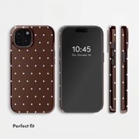 Selencia Vivid Back Cover with MagSafe Apple iPhone 15 - Happy Dots Chocolate