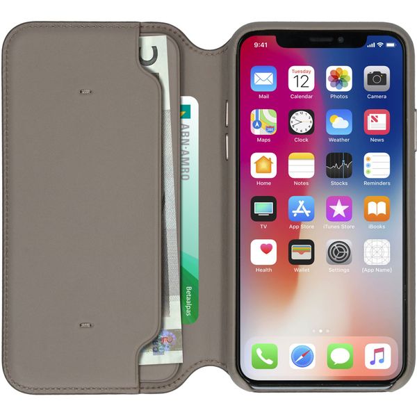 Apple Leather Folio Bookcase Apple iPhone X / Xs - Taupe