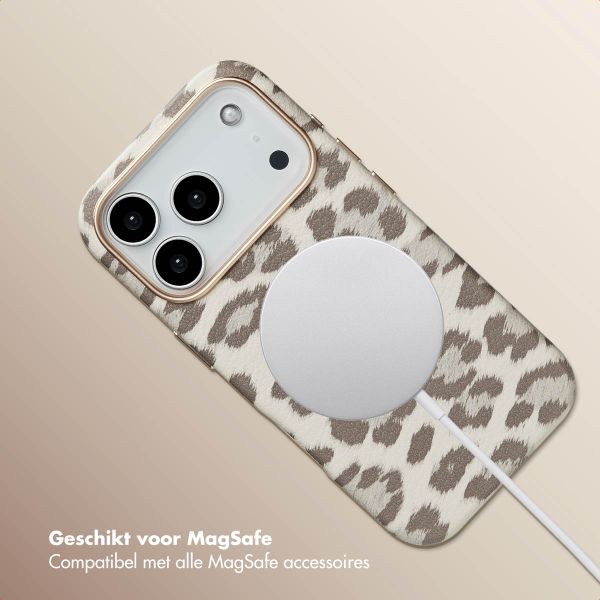 Selencia Sabi Backcover Panterprint met MagSafe Apple iPhone 17 Pro - Soft Ivory