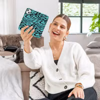 imoshion Design Bookcase Apple iPhone 11 - Black Blue Stripes