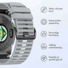 imoshion QuickFit® Stripe Siliconenbandje  - Garmin 26 mm aansluiting - Grijs