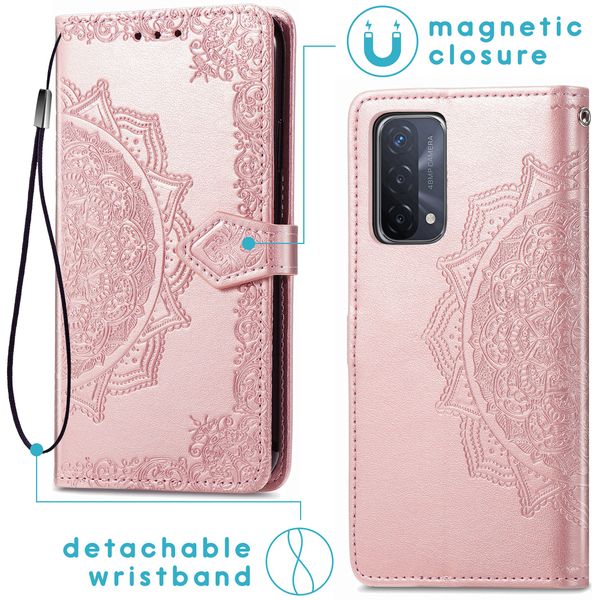 imoshion Mandala Bookcase voor de Oppo A74 (5G) / A54 (5G) - Rosé Goud