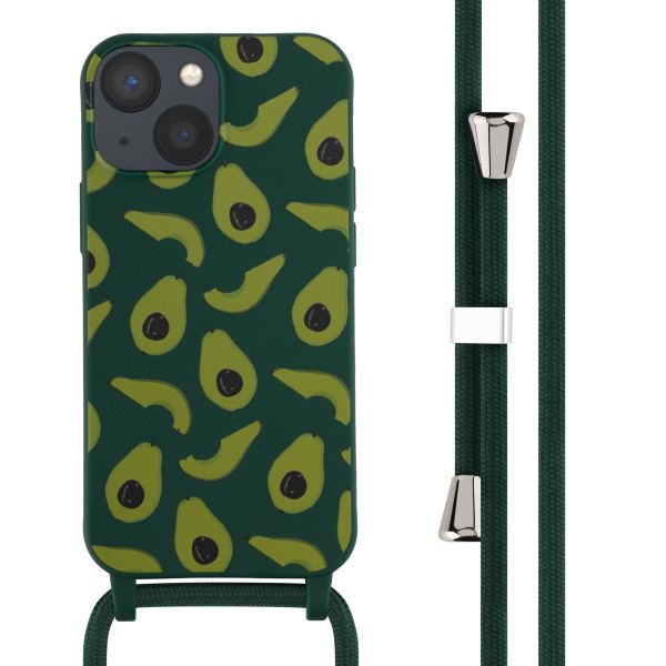 imoshion Siliconen design hoesje met koord iPhone 13 Mini - Avocado Green