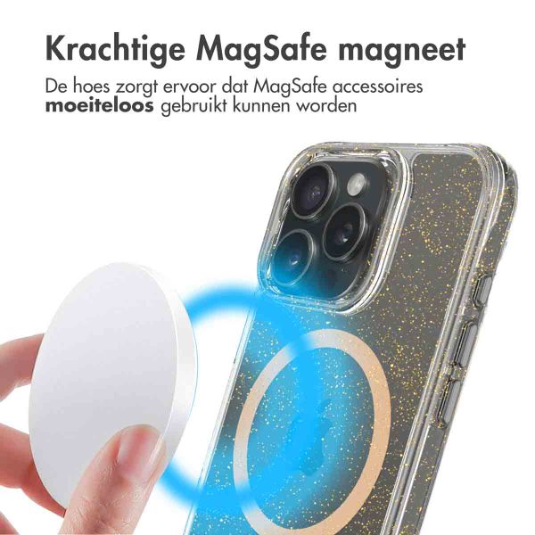 imoshion Clear Glitter Backcover met MagSafe Apple iPhone 16 Pro Max - Goud