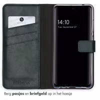 Selencia Echt Leren Bookcase Samsung Galaxy A52(s) (5G/4G) - Groen