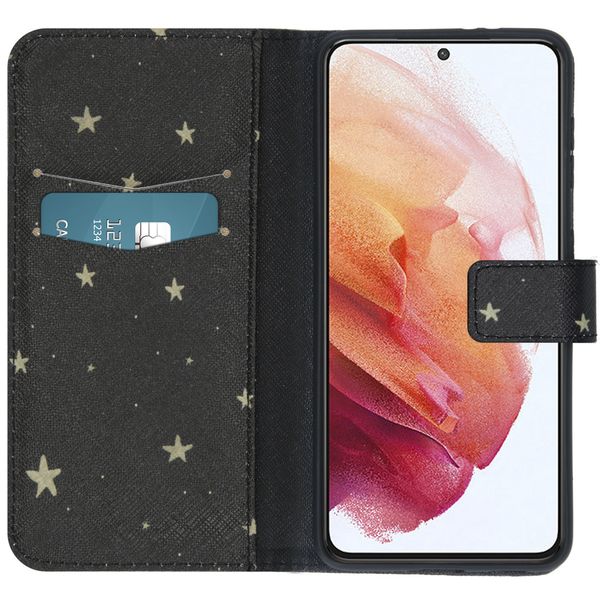 imoshion Design Softcase Bookcase Samsung Galaxy S21 - Stars Gold