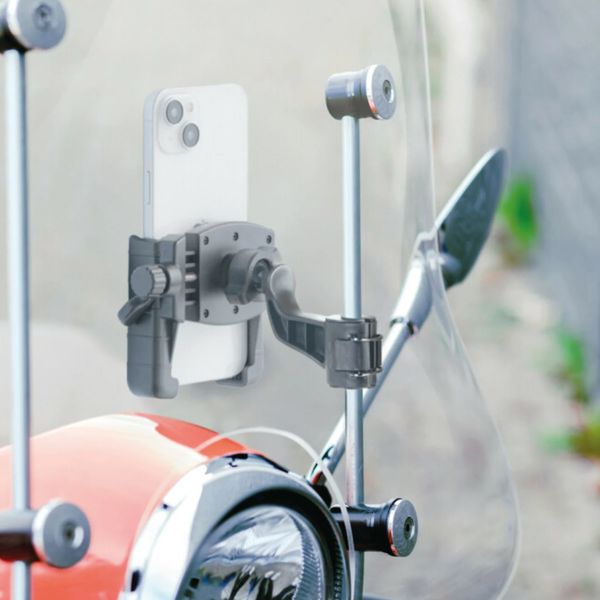Lampa Smart Scooter Grip - Telefoonhouder scooter - Spiegel en windscherm bevestiging - Zwart