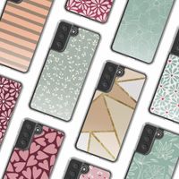 imoshion Design hoesje Samsung Galaxy S21 FE - Smoke Green Flowers