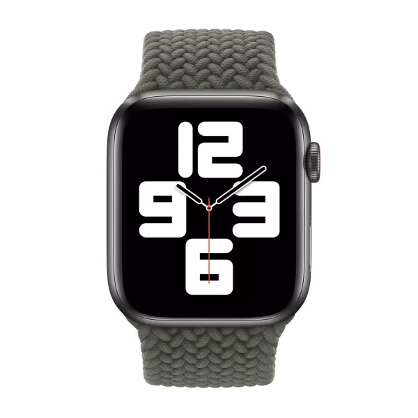 Apple Gevlochten solobandje Apple Watch | 44/45/46/49 mm - Maat 4 - Inverness Green
