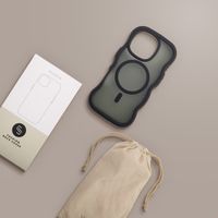 Selencia Wavy Backcover met MagSafe Apple iPhone 16 Pro - Zwart