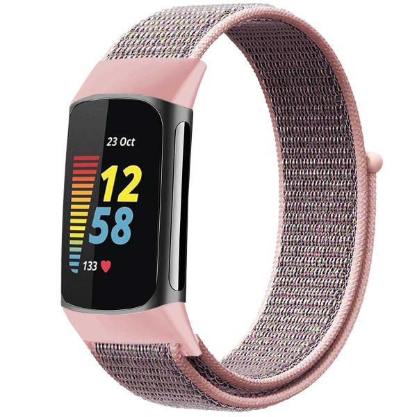 imoshion Nylon bandje Fitbit Charge 5 / Charge 6 - Maat S - Roze