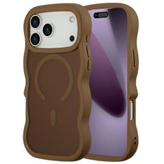 Selencia Wavy Backcover met MagSafe Apple iPhone 17 Pro Max - Mocha Brown