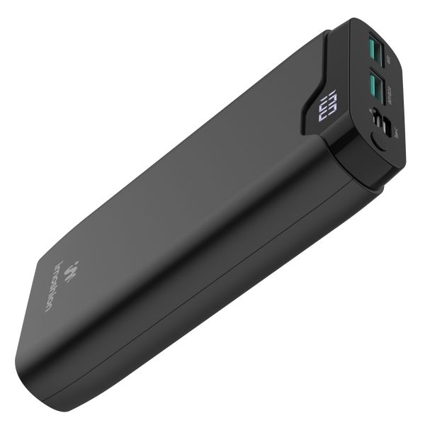 imoshion Powerbank 20.000 mAh + Accezz Ultra Slim GaN Oplader + Accezz USB-C naar USB-C kabel - 1 meter - Zwart