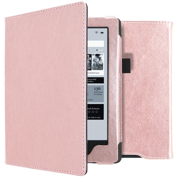 imoshion Vegan Leather Bookcase Kobo Aura H2O - Rosé Goud