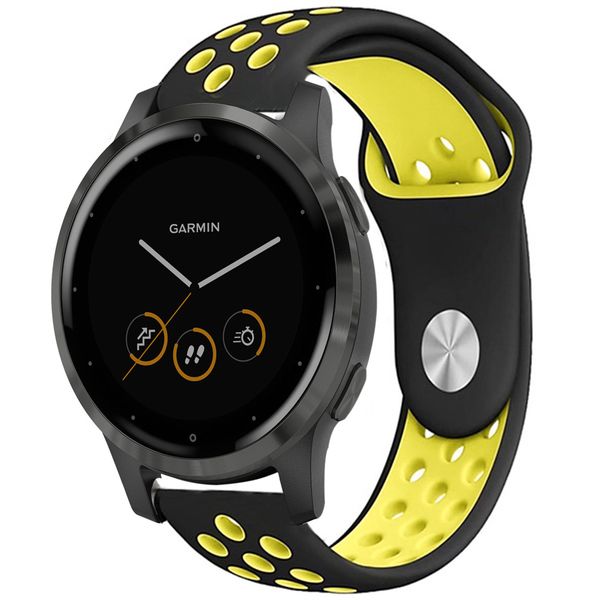 imoshion Siliconen sport bandje Garmin Vivoactive 4L - Zwart / Geel