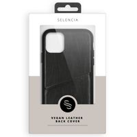 Selencia Vayu Vegan Lederen Backcover iPhone 12 (Pro) - Zwart