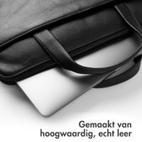 Accezz Leather Laptoptas 16 inch - Zwart