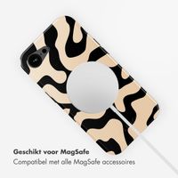 Selencia Vivid Backcover met MagSafe Apple iPhone 16e - Art Wave Black