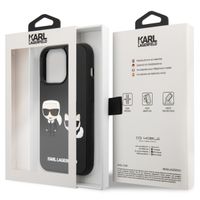 Karl Lagerfeld Karl & Choupette 3D Rubber Hardcase Backcover iPhone 14 Pro - Zwart